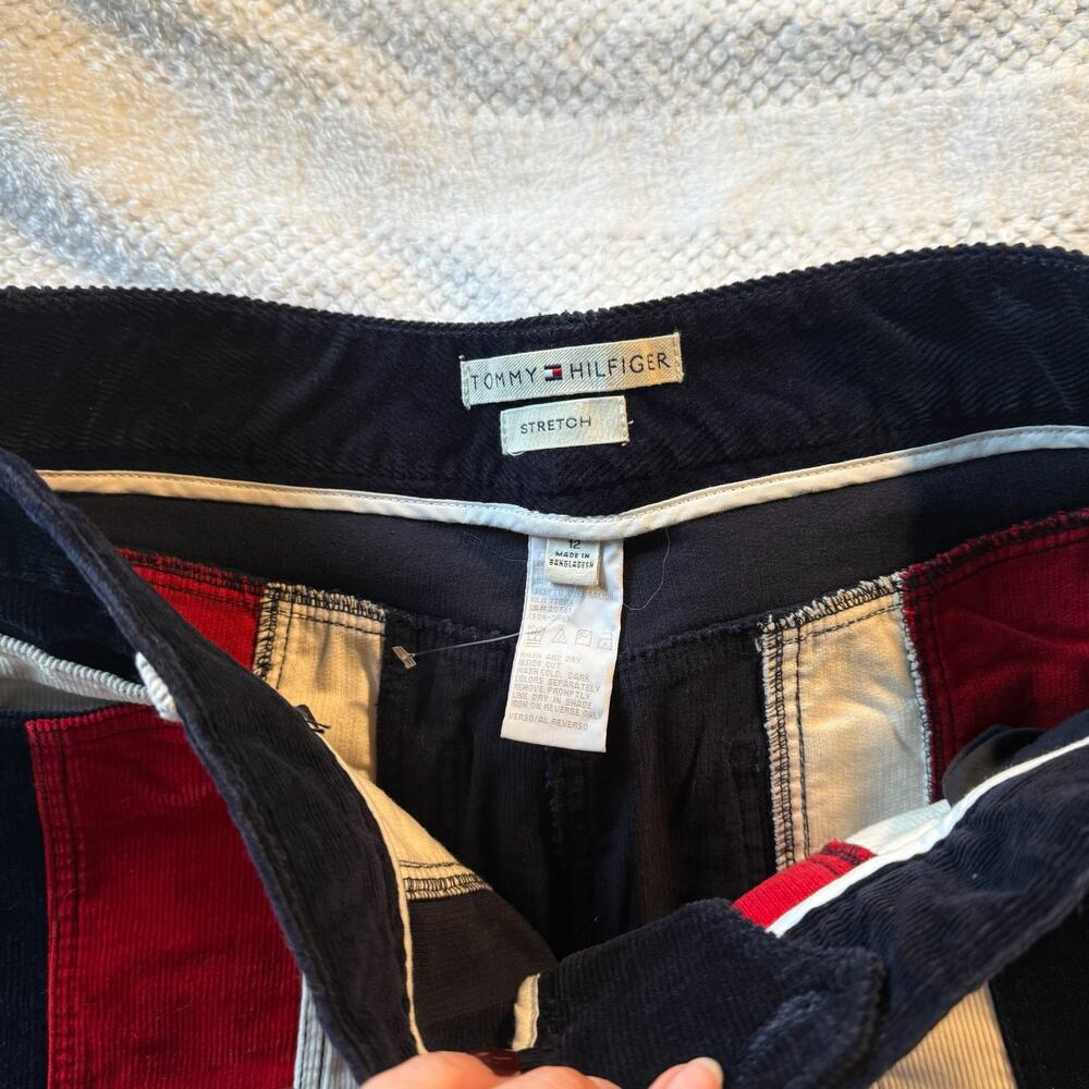 NWT Tommy Hilfiger vintage corduroy stripe mini skirt size 12 - Picture 2 of 3